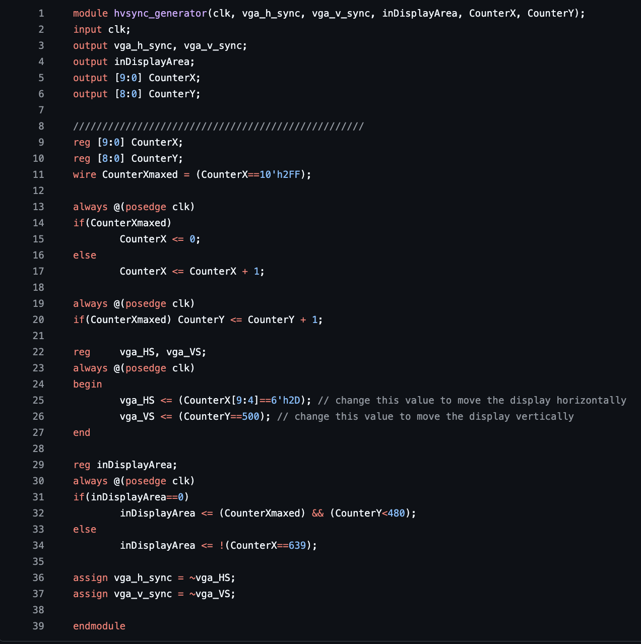 Sync Generator Code