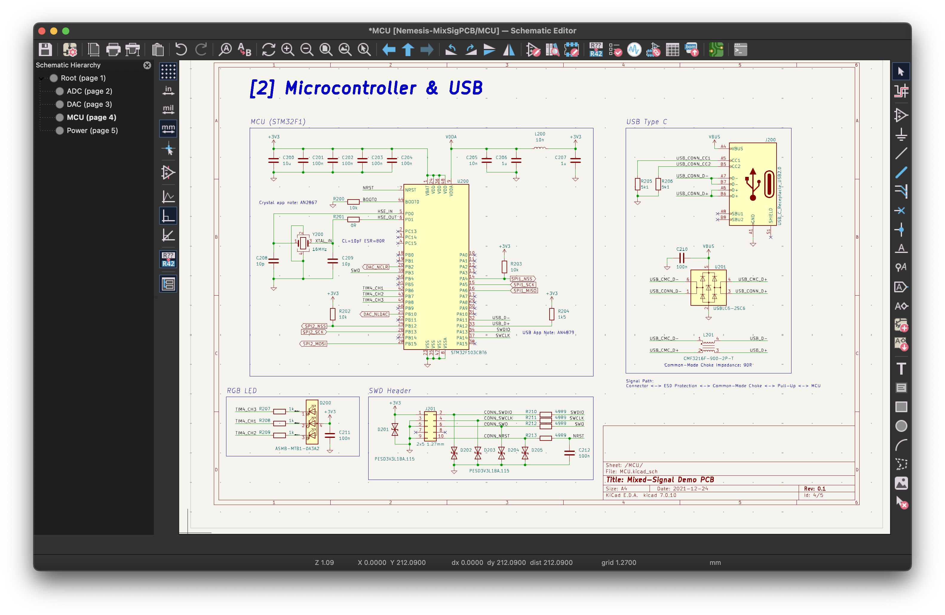 STM32 + USB-C schematic
