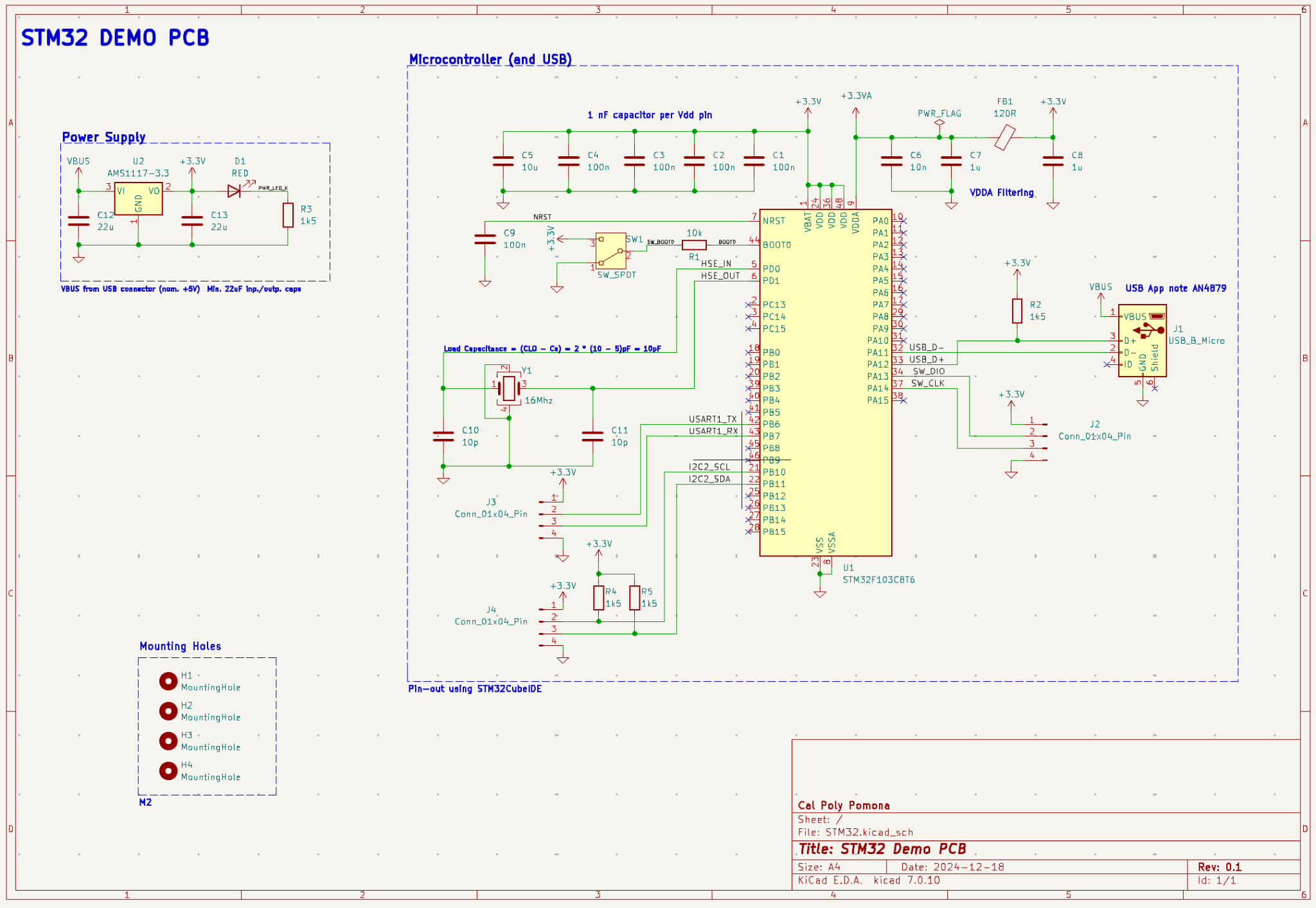 STM32 demo board schematic