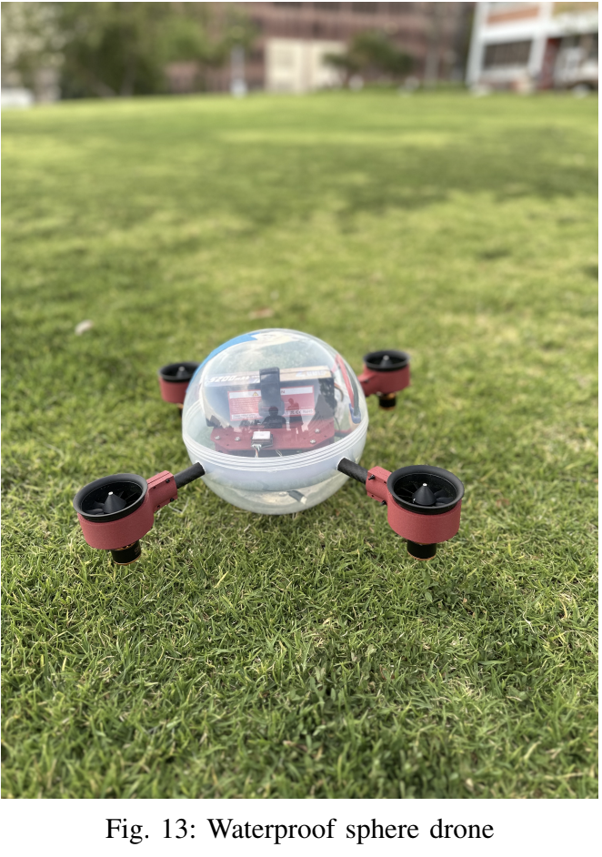 Waterproof sphere drone prototype